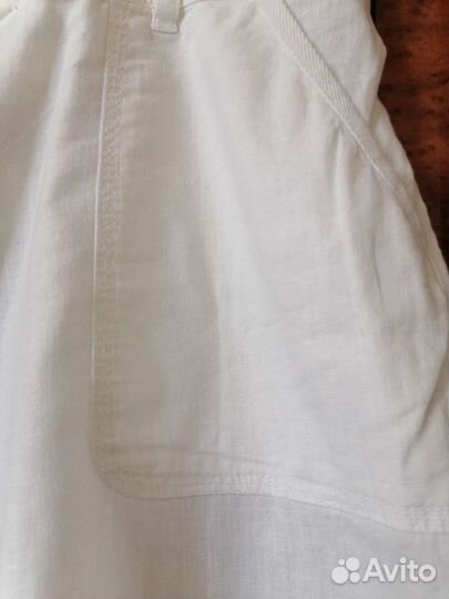 Брюки Капри женские 50 52 облегчённый лен Bonprix