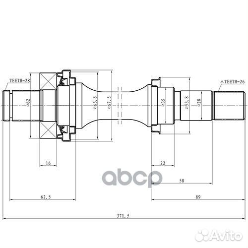 Полуось KIA shuma.II/sephia.II/mentor.II/spectra