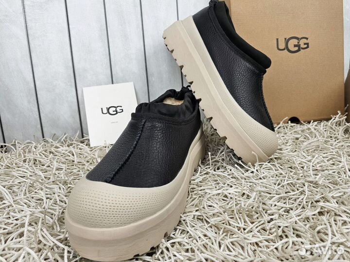 Угги Ugg Mens Tasman Hybrid Leather Black оригинал