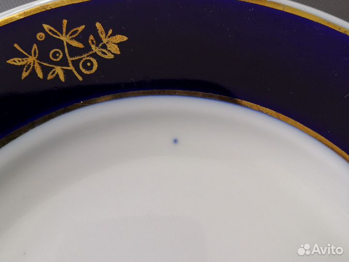 Тарелки кобальтовые сервировочные мелкие СССР