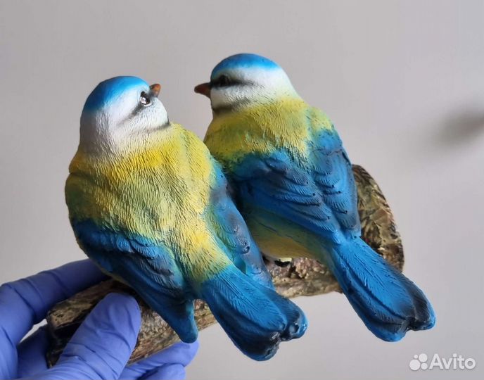 Садовая фигура подвесной декор Синички на ветке