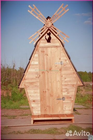 Дачный туалет деревянный BLU784