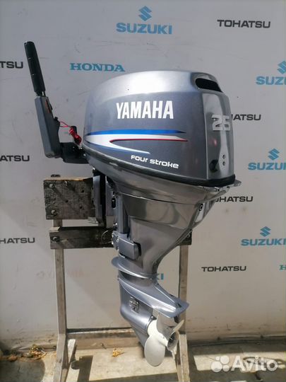 Yamaha F25, нога S, румпель, два стартера