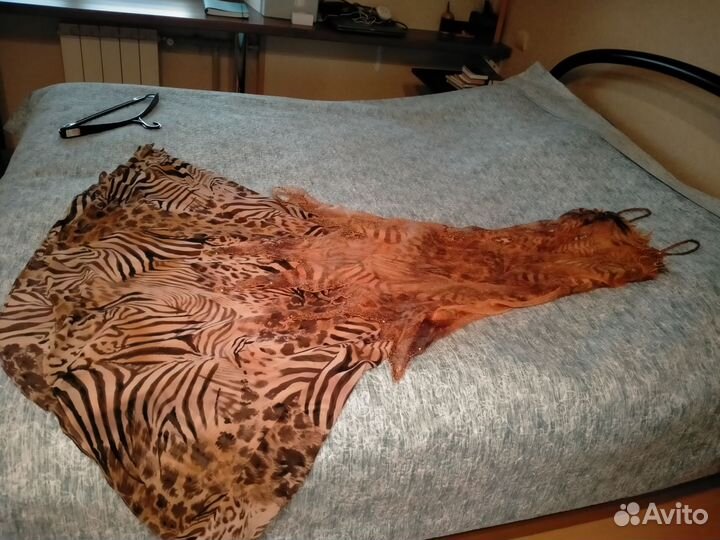 Платье леопард в пол нат шелк