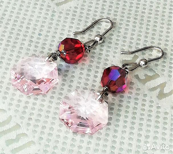Серьги серебро кристалл Сваровски С504