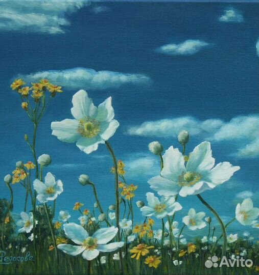 Картина маслом цветы