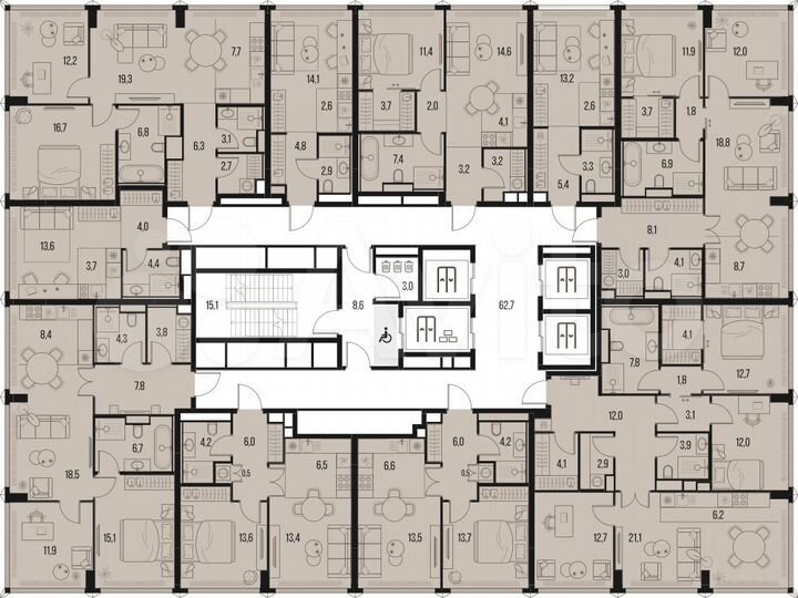 1-к. квартира, 24,4 м², 5/26 эт.