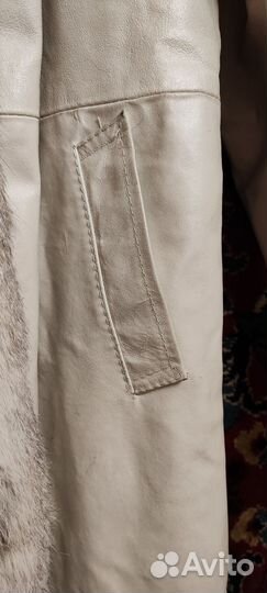 Кожаный плащ.Мех натуральный.Шуба,Мех натуральный