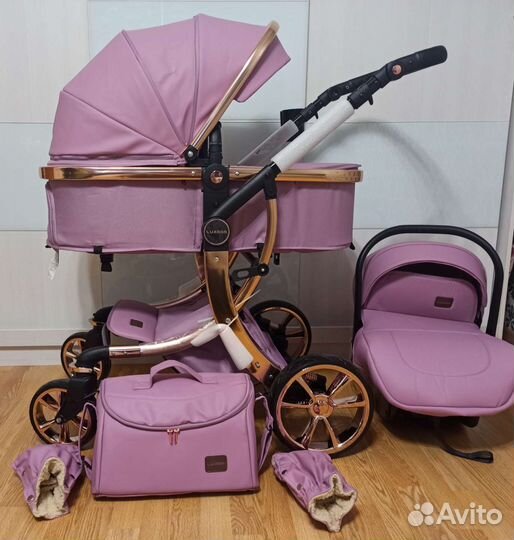 Коляска 3 в 1 luxmom-dalux 608 новая экокожа