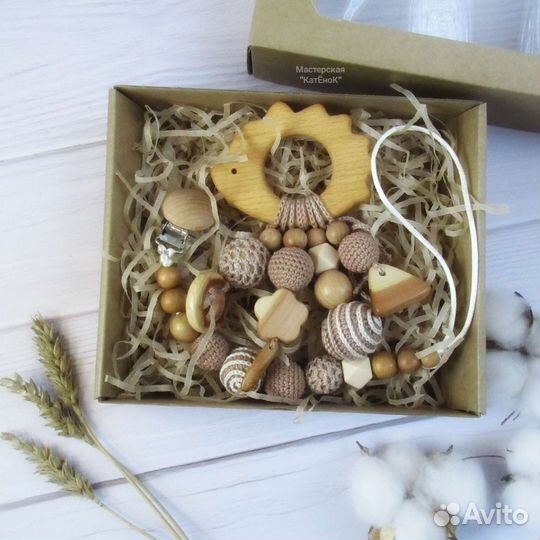 Грызунок-погремушка с держателем