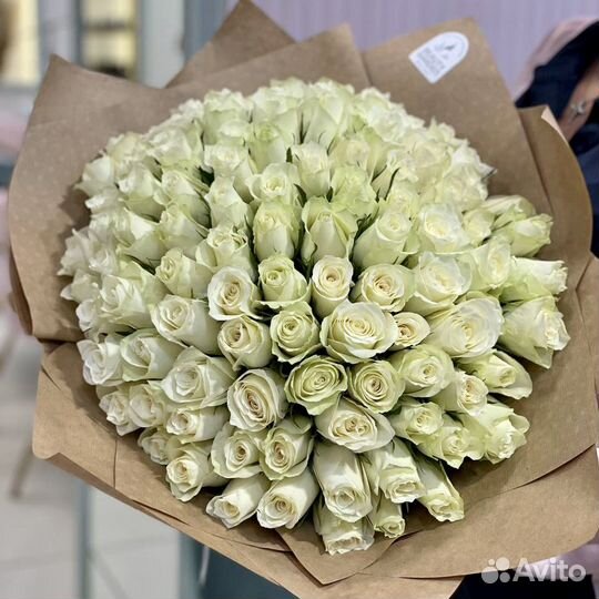 Букет из 101 белой розы