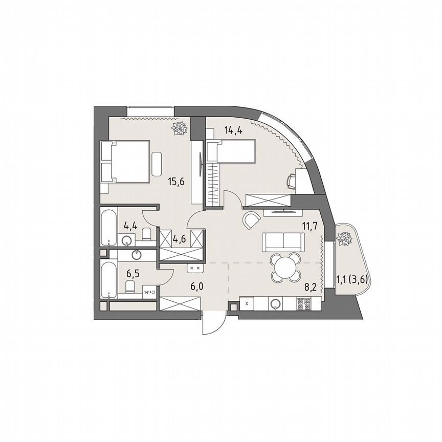 3-к. квартира, 74,9 м², 9/35 эт.