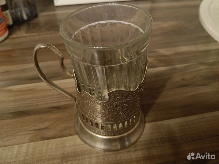 Подстаканник ржд и граненый стакан