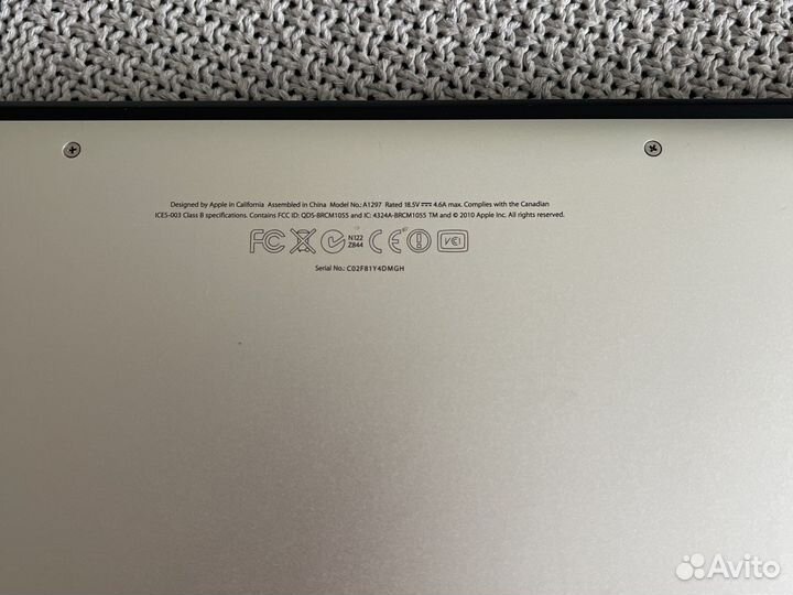Macbook pro 2010 A1297