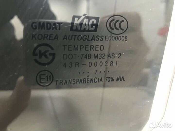 Стекло двери задней левой Chevrolet Aveo T250 2005