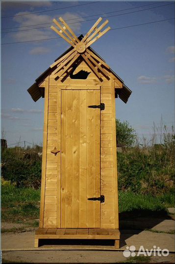 Дачный туалет деревянный прямоугольник UGQ