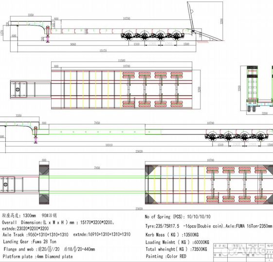 Полуприцеп трал (тяжеловоз) AMUR LYD9401MC, 2023