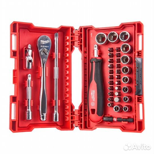 Набор ударных бит и головок с трещоткой Milwaukee