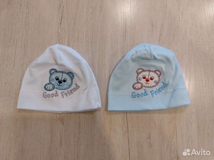 Шапочки, береты от 0 до 6 мес новые