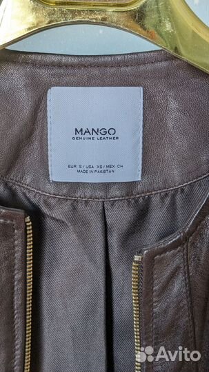 Куртка Mango кожаная женская 44 натуральная