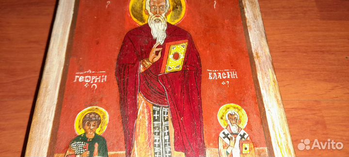 Икона Иоанн Лествичник, Георгий-воин, еп. Власий