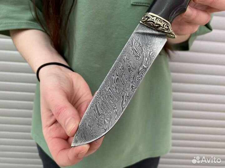 Нож охотничий, дамасская сталь арт. 15