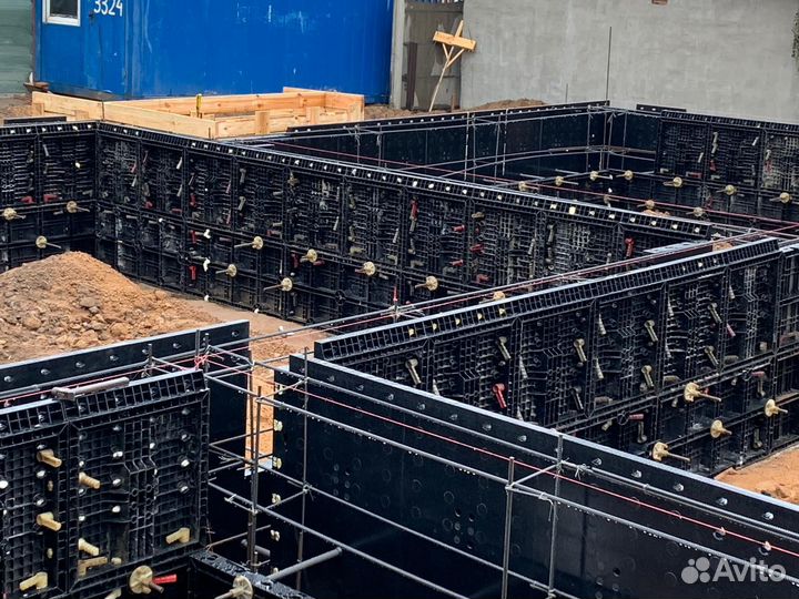 Аренда опалубки для фундамента стен и колон