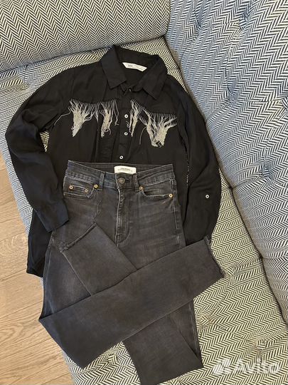 Джинсы и рубашка zara xs