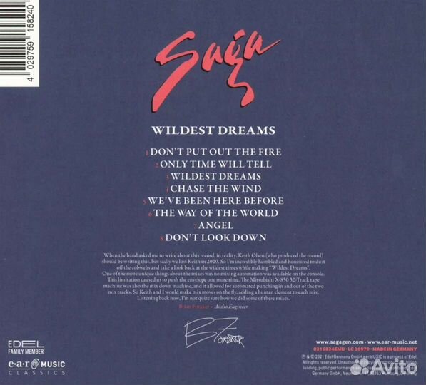 Saga - Wildest Dreams (1 CD)