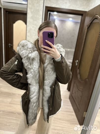 Парка с нутуральным мехом песца