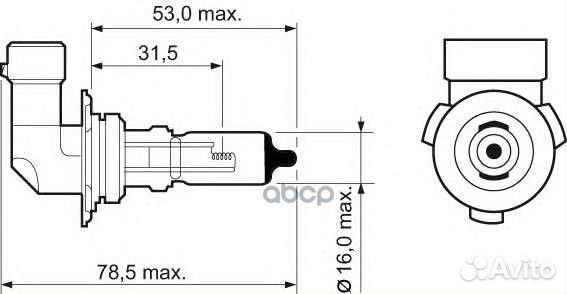 Лампа 12V HB4/9006 55W P22d valeo Blue Effect 1
