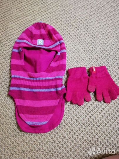 Шапка шлем и перчатки