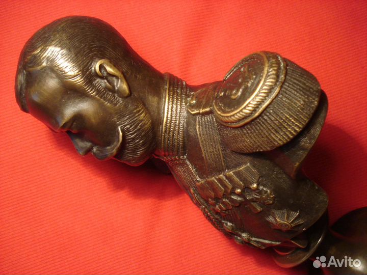 Бюст Николай 2 Царь Император 1904г Бронза Генерал