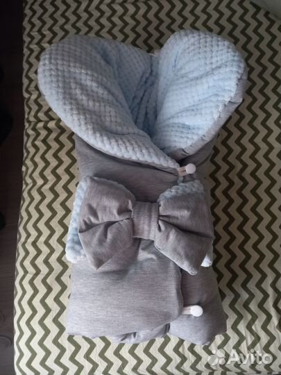 Конверт на выписку для мальчика зимний почти новый