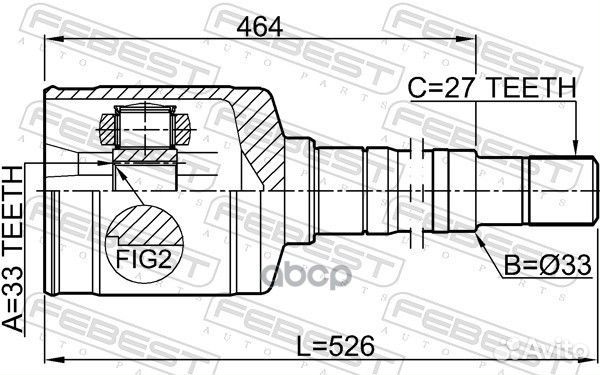 ШРУС внутренний правый 33X35X27 nissan X-trail T31