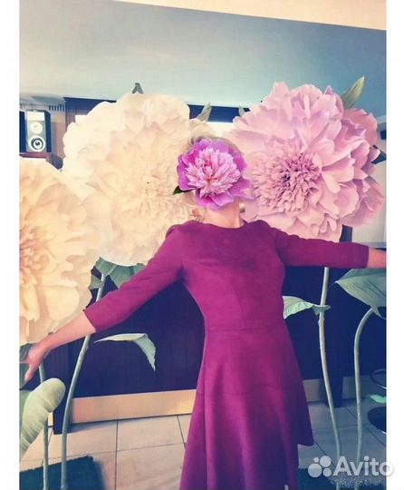 Платье брусничное