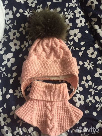 Шапка и снуд зимняя для девочки
