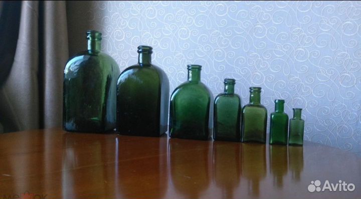 7шт старинные квадратные бутылки Кенигсберг