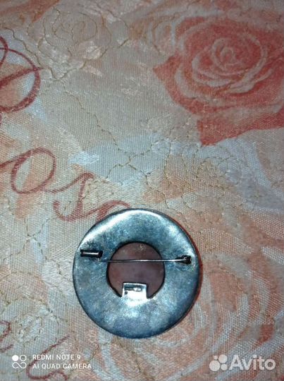 Винтажная брошь, СССР, серебро, сердолик