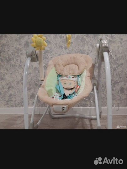 Детские электронные качели/шезлонг 2 в 1