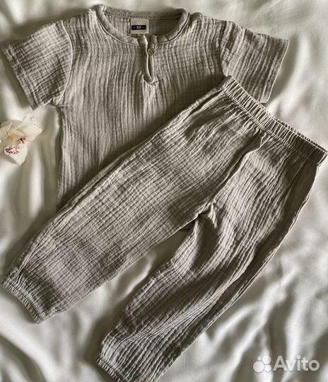 Муслиновый костюм детский со штанами