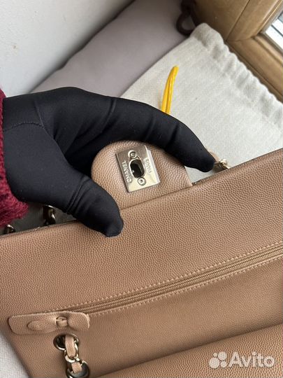 Сумка Chanel 25 sm flip flop бежевая