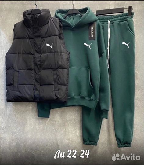 Спортивный костюм puma женский тройка на флисе