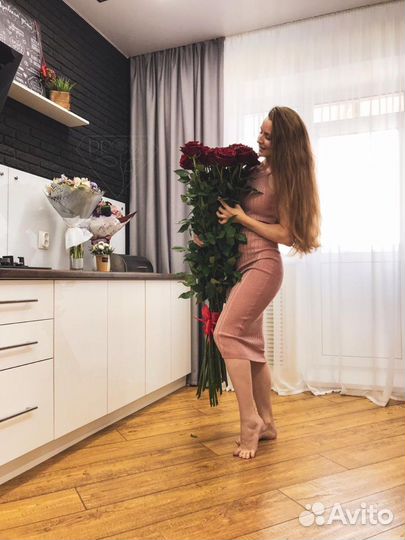 Букет из роз 130см