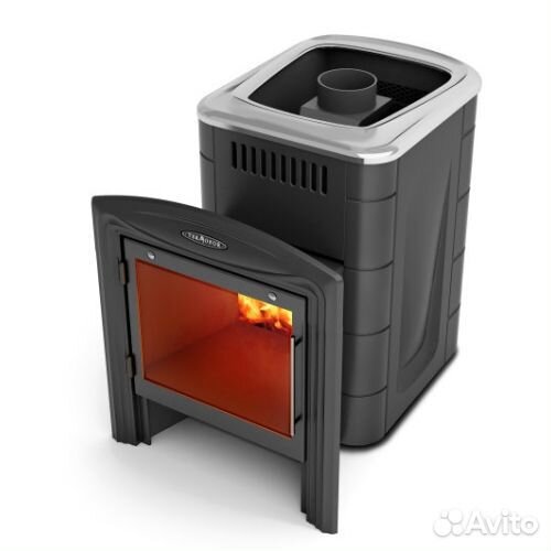 Печь банная Компакт 2017 Inox Витра антрацит (тмф)