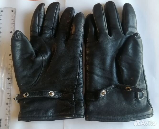 Мужские зимние кожаные перчатки
