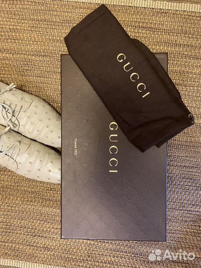 Gucci 44р. Из кожи страуса. Оригинал. Италия