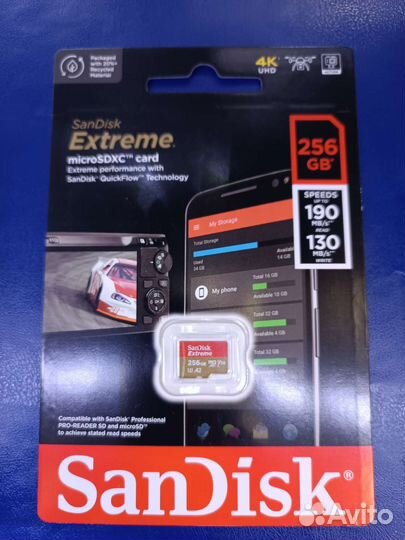 Карта памяти MicroSD sandisk extreme 256gb