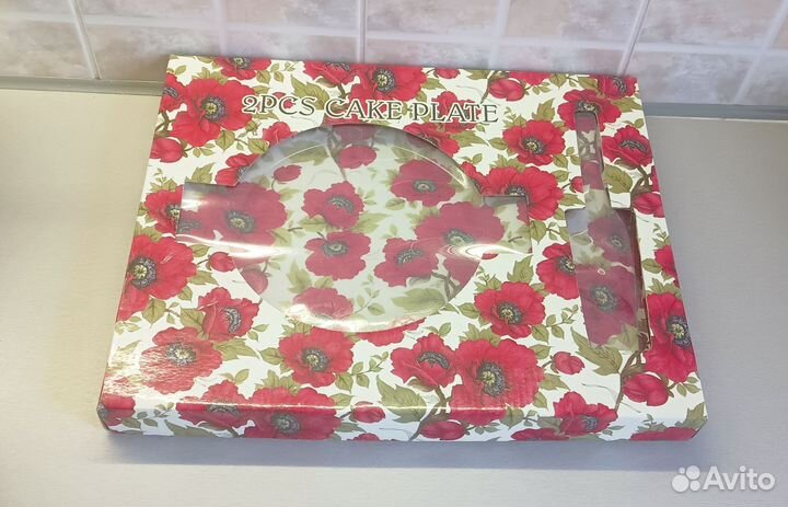 Тортница с лопаткой Красные маки