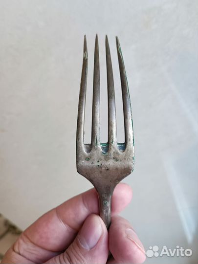 Огромная посеребренная вилка 30 см. BM. Fraget
